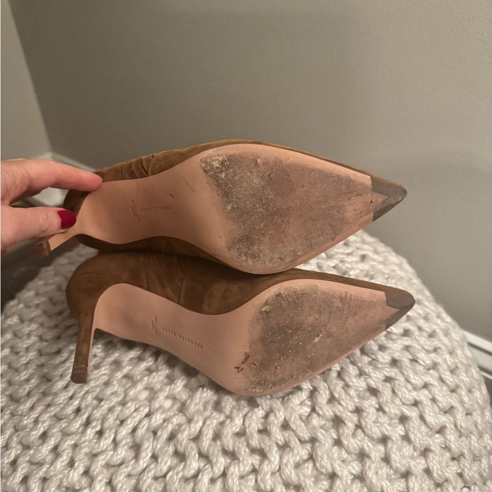 Veronica Beard Lisa Suede Pointed-Toe Stiletto Boots - Picture 9 of 9